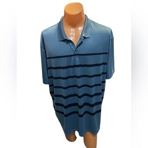 Old Navy Shirt Men’s XXXL Tall Polo Short Sleeve Active Core Blue Stripe *Read*.